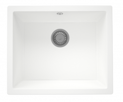 GraniteMy Universal lavello in granito bianco 50x40 cm a filo sopra e sottopiano con tappo in acciaio inossidabile 1208966881