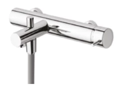 Rubinetto miscelatore per vasca da bagno con doccetta WaterEvolution Flow, finitura oro chiaro spazzolato PVD, set doccia a mano T130WGE