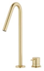 Waterevolution Flow Miscelatore per lavabo a 2 fori oro chiaro con beccuccio alto a V 120mm V T1122VWGE