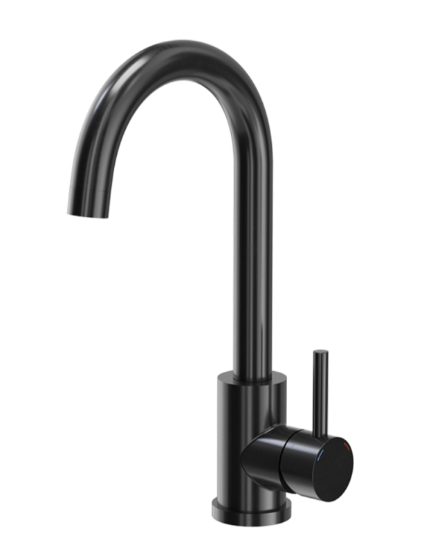 Quadri Dixton 40 Set lavello in acciaio inossidabile nero con rivestimento PVD nano 400x450 mm con foro per rubinetto sopra il piano e rubinetto da cucina Quadri Conventry