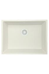 GraniteMy Universale lavello bianco in granito 55x40 cm bianco installazione a incasso, sottopiano e filotop con tappo bianco 1208967153