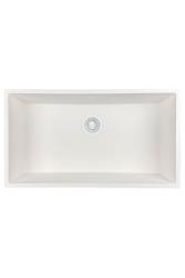 GraniteMy Universal lavello grande in granito bianco 74x40 cm  a filo sopra e sottopiano con tappo bianco 1208967160