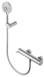 Waterevolution Flow termostato per doccia con set doccia rotondo in acciaio inossidabile T140TNRIE