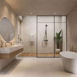 Waterevolution Flow combinazione doccia con soffione a pioggia nero opaco T141NPR