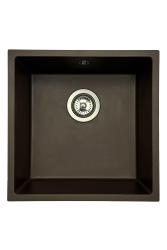 GraniteMy Universal Lavello in granito color caffè 40x40 cm a filo sopra e sottopiano con tappo in acciaio inossidabile 1208967212