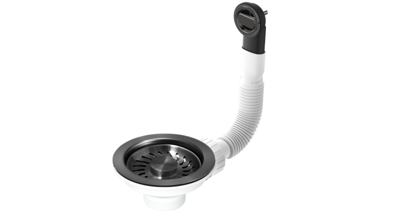 Set di tappi per cestello Granitemy in metallo spazzolato PVD color canna di fucile, set di scarico per lavello con troppopieno rotondo e rettangolare 1208967253