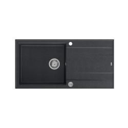 Quadri Luton lavello da incasso in granito antracite con gocciolatoio reversibile 100x50cm con tappo in acciaio inossidabile 1208967320