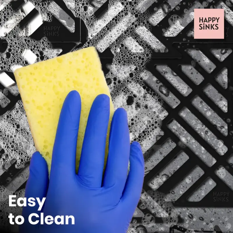 Magisso Happy Sink Puzzle protezione per il fondo nero, set di 4 pezzi per lavello, nero, 32,5 x 32,5 cm, 1208967385