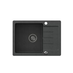 Quadri Kendal Lavello in granito antracite con scolapiatti 60x44cm reversibile 1208967400