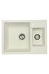 GraniteMy Smart lavello da appoggio extra basso in granito bianco 1,5 vasca 58x44cm 1208967418