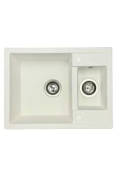 GraniteMy Smart lavello da appoggio extra basso in granito bianco 1,5 vasca 58x44cm 1208967418