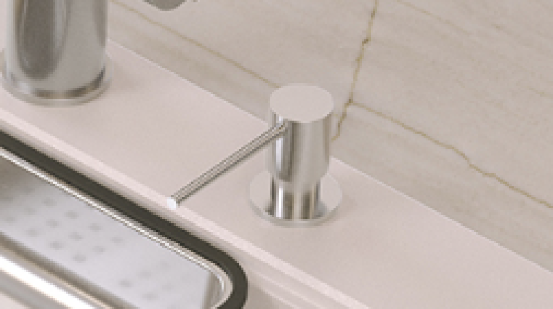 Quadri Luxor Dispenser di sapone da incasso nero, ricaricabile dall'alto 1208967509