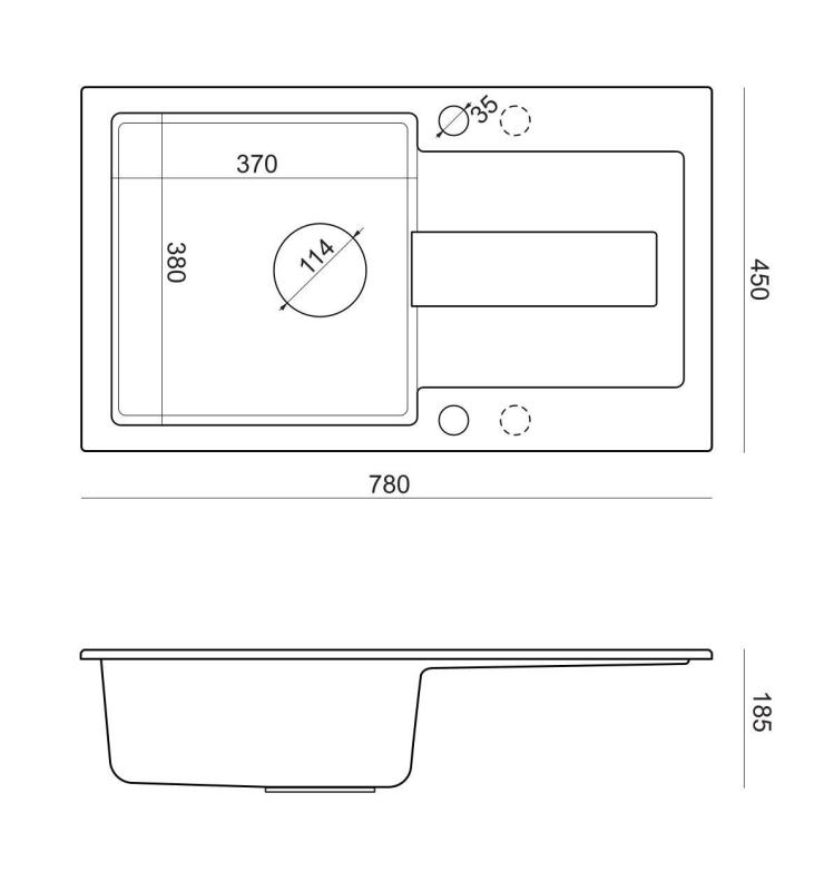 Quadri Sutton lavello da appoggio in granito beige sabbia 78x45cm con sgocciolatoio reversibile con tappo beige 1208967579