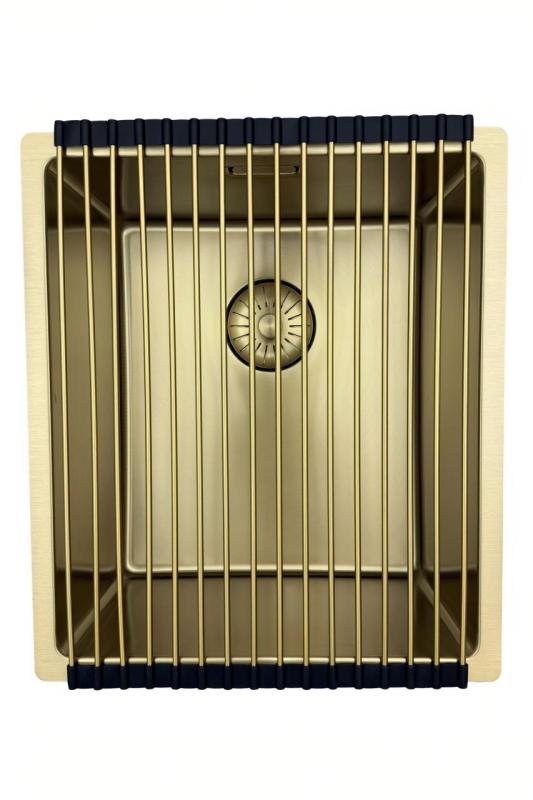 Pure.Sink Prestige lavello 34x40 cm PVD Oro raggio 10 mm per installazione sottopiano, filo top e sopratop PPG3440-60.