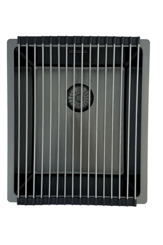 Lavello Pure.Sink Prestige PVD gun metal 34x40 cm raggio 10mm sottopiano, filo top e sopratop PPG3440-61.