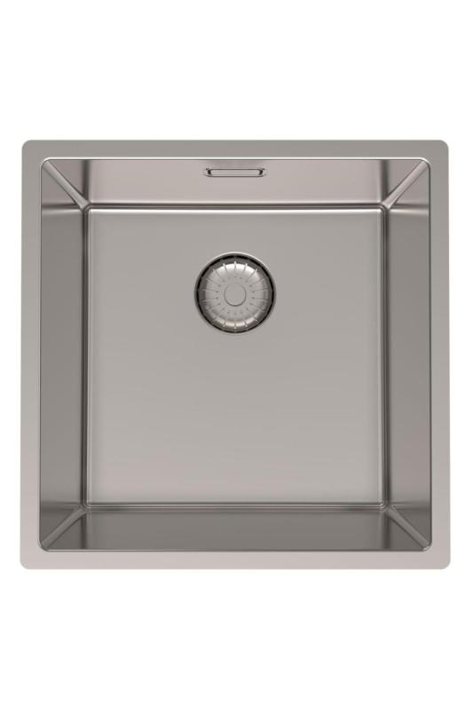 Pure.Sink Prestige lavello in acciaio inox 40x40 cm raggio 10 mm sottotop, filotop e sopratop PPG4040-02