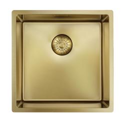 Pure.Sink Prestige lavello 40x40 cm PVD Oro raggio 10mm installazione sottopiano, filo top e da appoggio PPG4040-60
