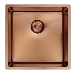 Pure.Sink Prestige lavello 40x40 cm PVD Rame raggio 10mm sottopiano, filo piano e soprapiano PPG4040-62