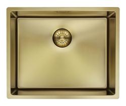 Pure.Sink Prestige lavello 50x40 cm PVD Oro raggio 10mm sottopiano, filo top e sopratop PPG5040-60