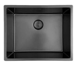 Pure.Sink Prestige lavello 50x40 cm PVD Gun Metal raggio 10 mm per installazione sottotop, filotop e sopratop PPG5040-61.