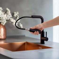 Pure.Sink Elite Steel Spark-S rubinetto da cucina Nero Opaco con bocca estraibile PS8041-10