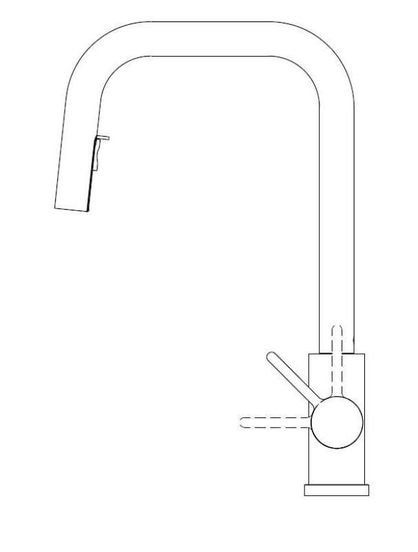 Pure.Sink Elite Steel Crystal-S rubinetto da cucina in PVD oro spazzolato con bocca estraibile PS8050-60.