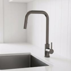 Rubinetto da cucina Pure.Sink Elite Steel Crystal-S PVD Gun Metal con doccetta estraibile PS8050-61