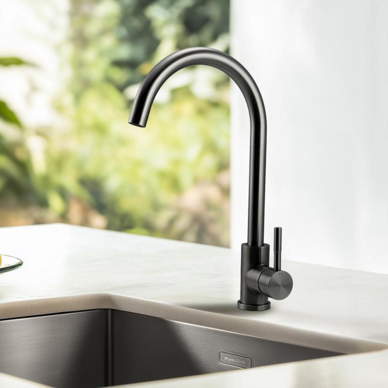 Pure.Sink Elite Steel Stream kitchen faucet PVD Gun metal PS8044-61