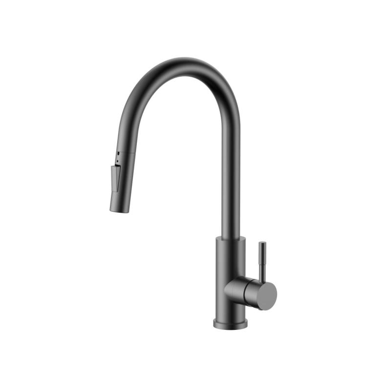Pure.Sink Elite Steel Stream-S rubinetto da cucina PVD Gun Metal con bocca estraibile PS8045-61