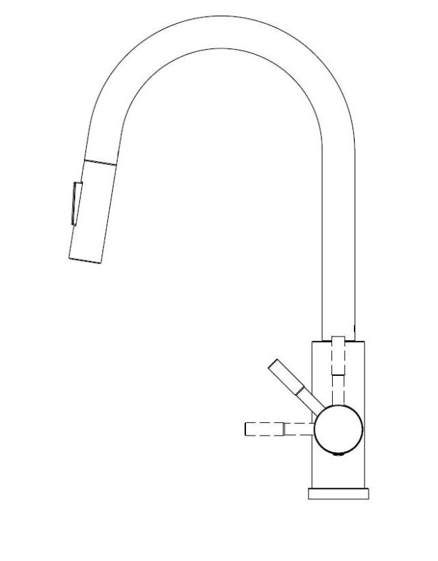 Pure.Sink Elite Steel Stream-S rubinetto da cucina PVD Gun Metal con bocca estraibile PS8045-61