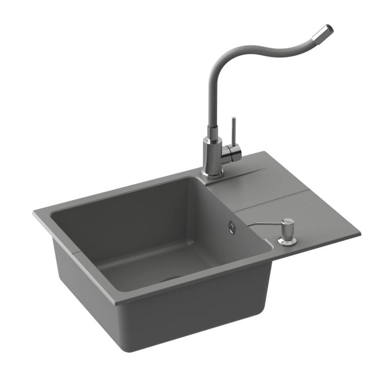 Quadri Bristol Rubinetto da Cucina in Acciaio Inox con Beccuccio Flessibile Grigio 1208967663