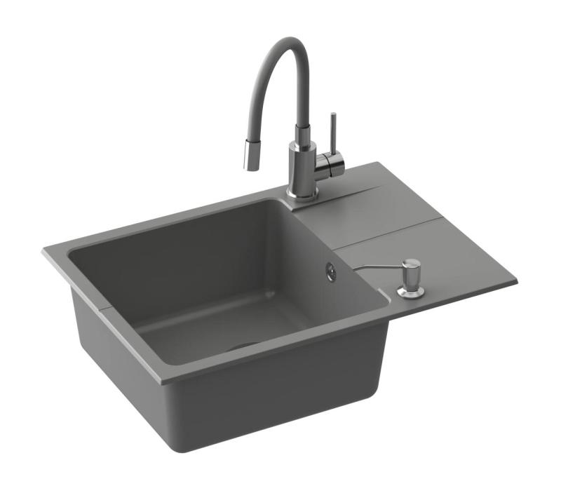 Quadri Bristol Rubinetto da Cucina in Acciaio Inox con Beccuccio Flessibile Grigio 1208967663