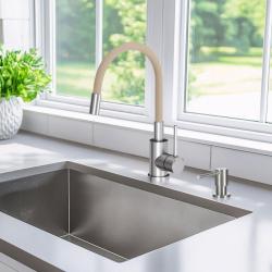 Quadri Bristol Rubinetto da Cucina in Acciaio Inox con Beccuccio Flessibile Beige 1208967664