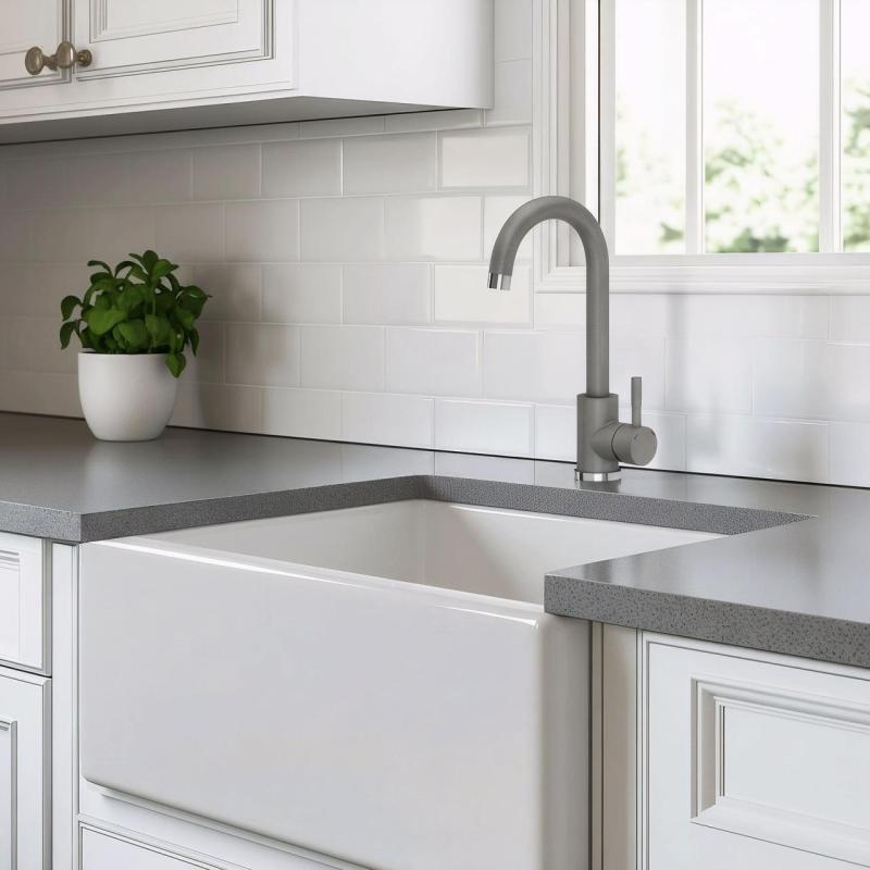 Quadri Coventry Rubinetto da Cucina Grigio con Beccuccio Girevole 1208967666