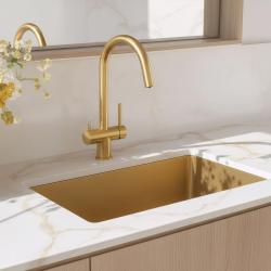 Quadri Leichester Rubinetto da cucina PVD oro a 3 vie con un collegamento extra per acqua filtrata 1208967669