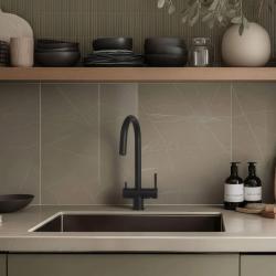 Quadri Leichester Rubinetto da cucina in Nero a 3 vie con un collegamento extra per acqua filtrata  1208967671