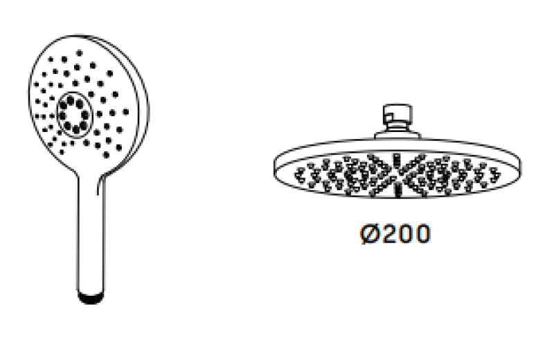 Waterevolution Flow combinazione doccia termostatica con soffione a pioggia PVD rame spazzolato 200mm rotondo T141TNRCPE