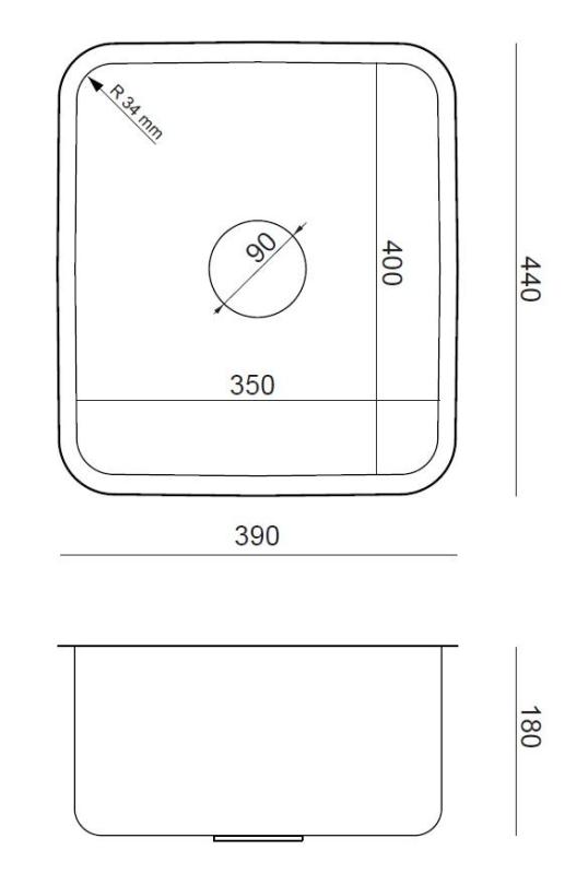 Aquadesign Oxford Lavello in Acciaio Inox 35x40cm Sottopiano con Tappo in Acciaio Inox - 1208967761