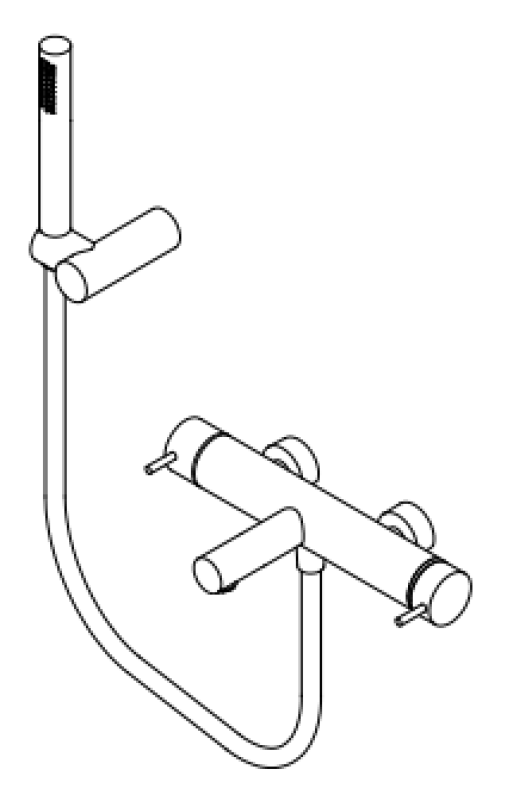 Waterevolution Flow rubinetto per doccia a due vie con doccetta nero T130NPR
