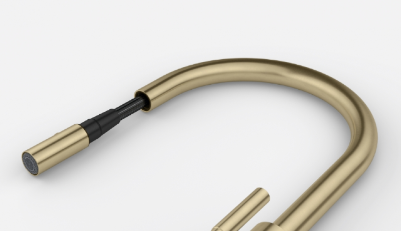 Franke Mythos Masterpiece Rubinetto da Cucina Oro con Bocca a J e Doccetta Estraibile - 115.0711.558