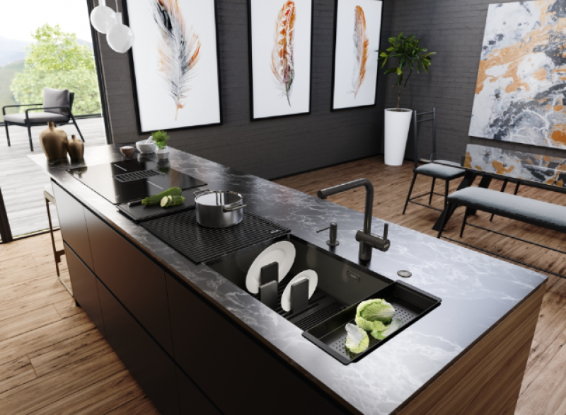 Franke Mythos Masterpiece BXM 210.68 Grande Lavello Gun Metal PVD Antracite 685x410mm a Filo e Sottotop - 127.0676.885