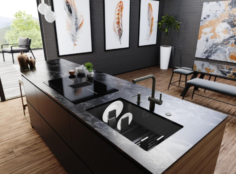 Franke Mythos Masterpiece BXM 210.68 Grande Lavello Gun Metal PVD Antracite 685x410mm a Filo e Sottotop - 127.0676.885