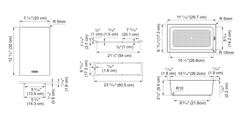 Franke Accessorio Universale All-In Set 1 - Tagliere, Vaschetta in Plastica e Ponte Telescopico 112.0655.481