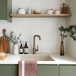 GraniteMy Universal Beige Sabbia Lavello in Granito 40x40 cm da appoggio, da incasso sottotop e a filo con tappo in metallo canna di fucile - 1208967919