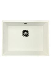 GraniteMy Lavello Universale in Granito Bianco 55x40 cm da Incasso, Sottopiano e Filotop con Tappo in Metallo Gun - 1208967933