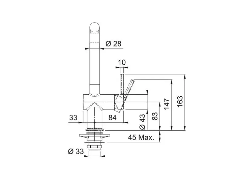 Franke Active L Rubinetto da Cucina in Onice con Bocca Girevole 115.0653.373
