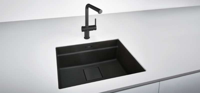 Franke Active Twist Monocomando Miscelatore Nero con Bocca Fissa e Comando Scarico Integrato 115.0669.768