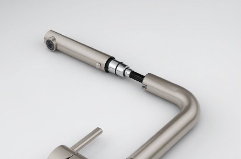 Franke Active Twist Miscelatore Monocomando Aspetto Acciaio Inox con Doccetta Estraibile e Comando Integrato per lo Scarico 115.0653.505