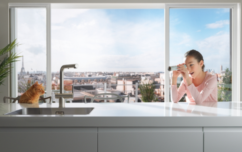 Franke Active Twist Miscelatore Monocomando Aspetto Acciaio Inox con Doccetta Estraibile e Comando Integrato per lo Scarico 115.0653.505