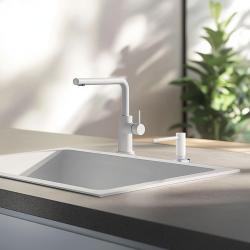 Franke Active dispenser da incasso per sapone da cucina, granito Polar White Bianco 112.0633.079